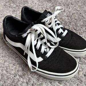 Vans Classic Black and White Lace-Up Shoes